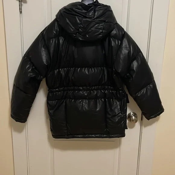 LVIR Hooded Leather Puffer Coat Size M - Picture 11 of 15
